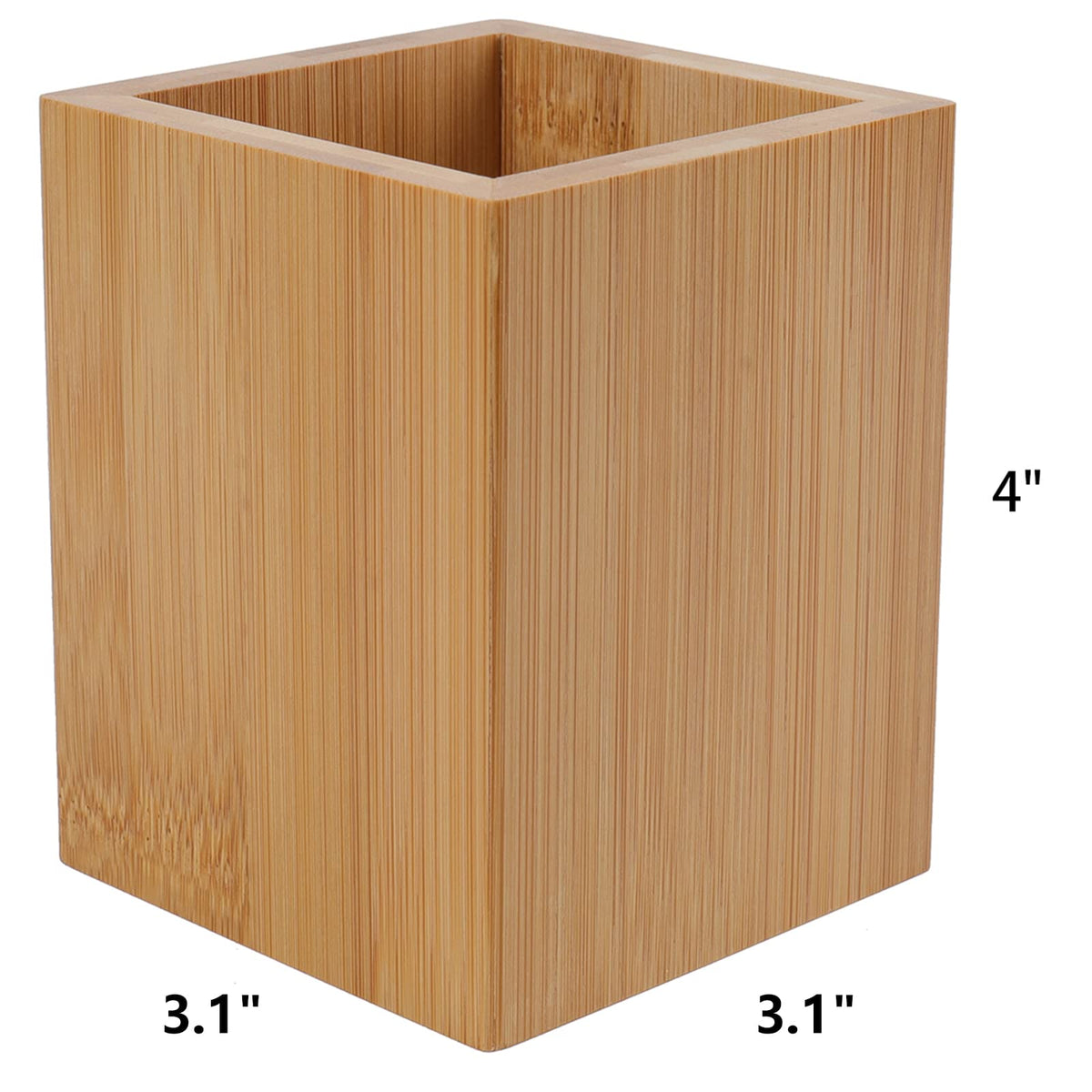 Tosnail 2 Pack Bamboo Pen Holder Pencil Holder for Desk, Makeup Brush Organizer Marker Pen Storage Cup for Office, School and Home