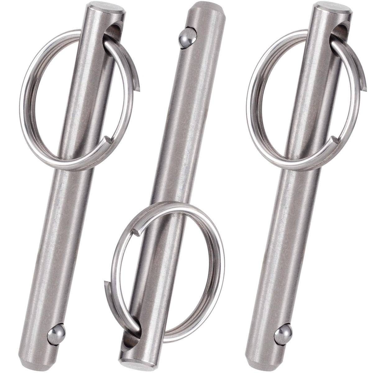 OIIKI 3 Pack Quick Release Pins, Fastener Diameter 5/16 inch(8mm) Usable Length: 2.42inch(61.5mm), Bimini Top Pin, Full 316 Stainless Steel Marine Hardware for Ship Outfitting/Shipbuilding