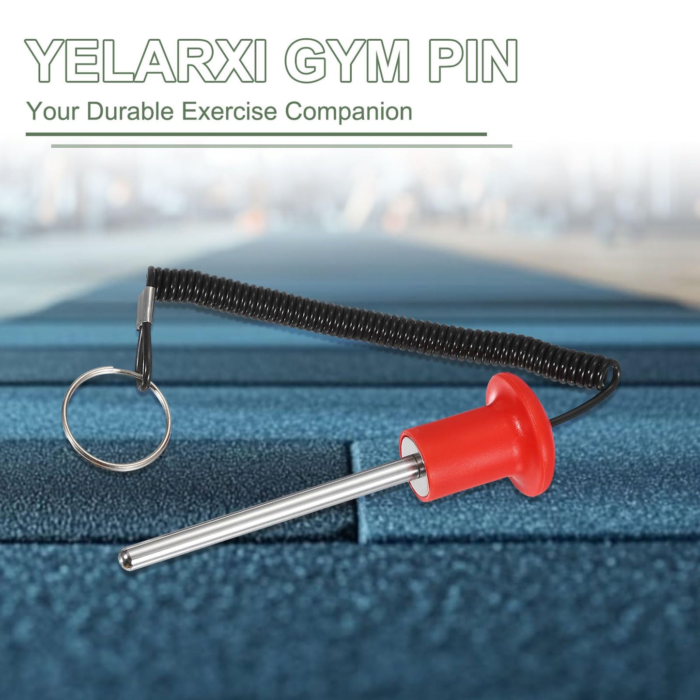 YELARXI Gym Pin, Weight Stack Pin Strength Training Lifting Equipment Replacement with Pull Rope 0.3 x 3.1 Inch & 2 Pcs & Red -Fitting for (Home/Gym/Club/Machine Insert Accessories)