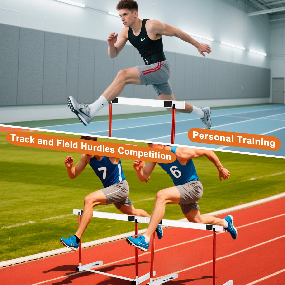 NELOMO Adjustable Hurdle Training Hurdle Track and Field Equipment Professional Track and Field Hurdles with Counterweight for Personal Training Track and Field Competition (2)