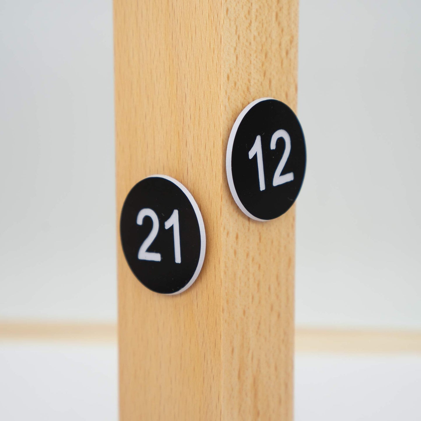 StayMax Plastic Number Tags Engraved Numbered Tags Without Hole (1-50, Black)