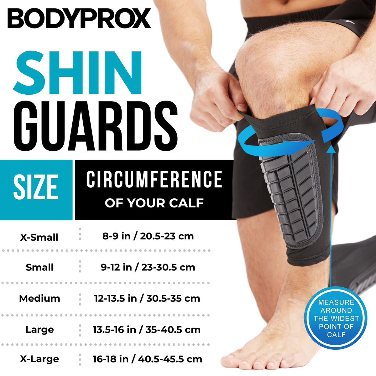 Bodyprox Soccer Shin Guards Sleeves for Men, Women and Youth (Small)