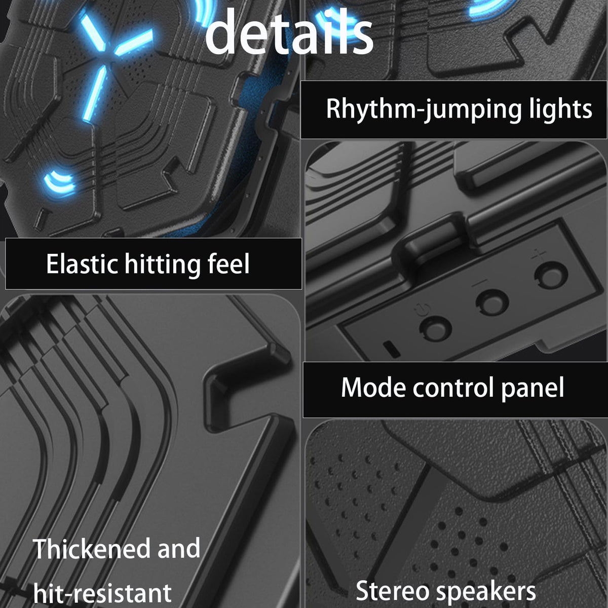 SofLuxe Music Boxing Machine,Striking Training Equipment,Home Equipment,Boxing Trainer,Strength Training,Interactive Lighting,Black Gloves