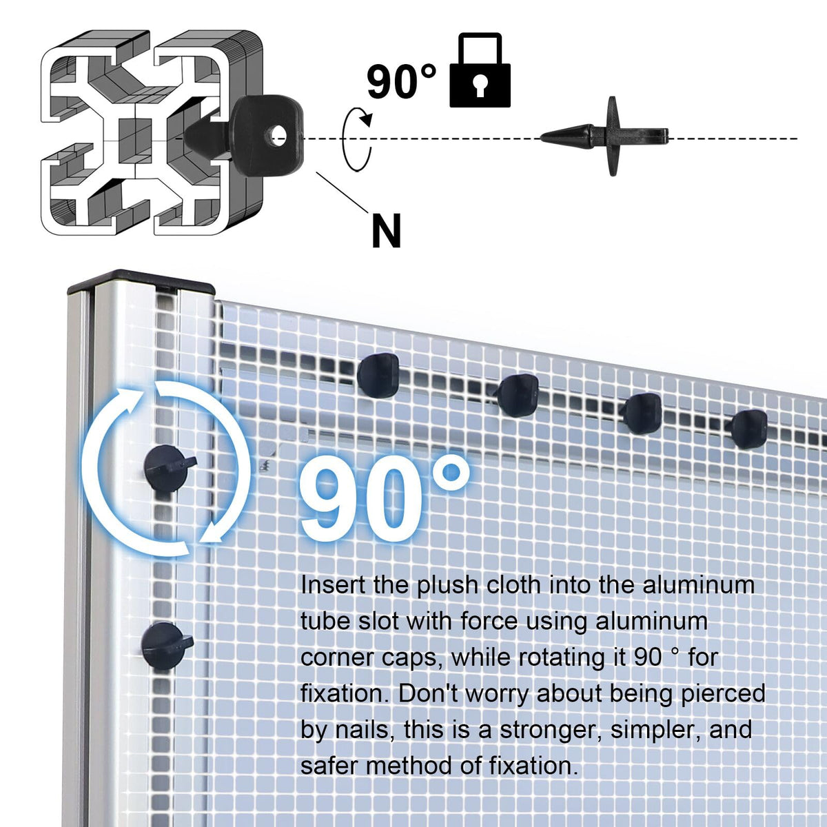 Rug Tufting Frame Kit, 55 Inches Aluminum Metal Tufting Frame for Rug Making, A Safer Tufting Cloth Stand for Tufting Beginners and Lovers