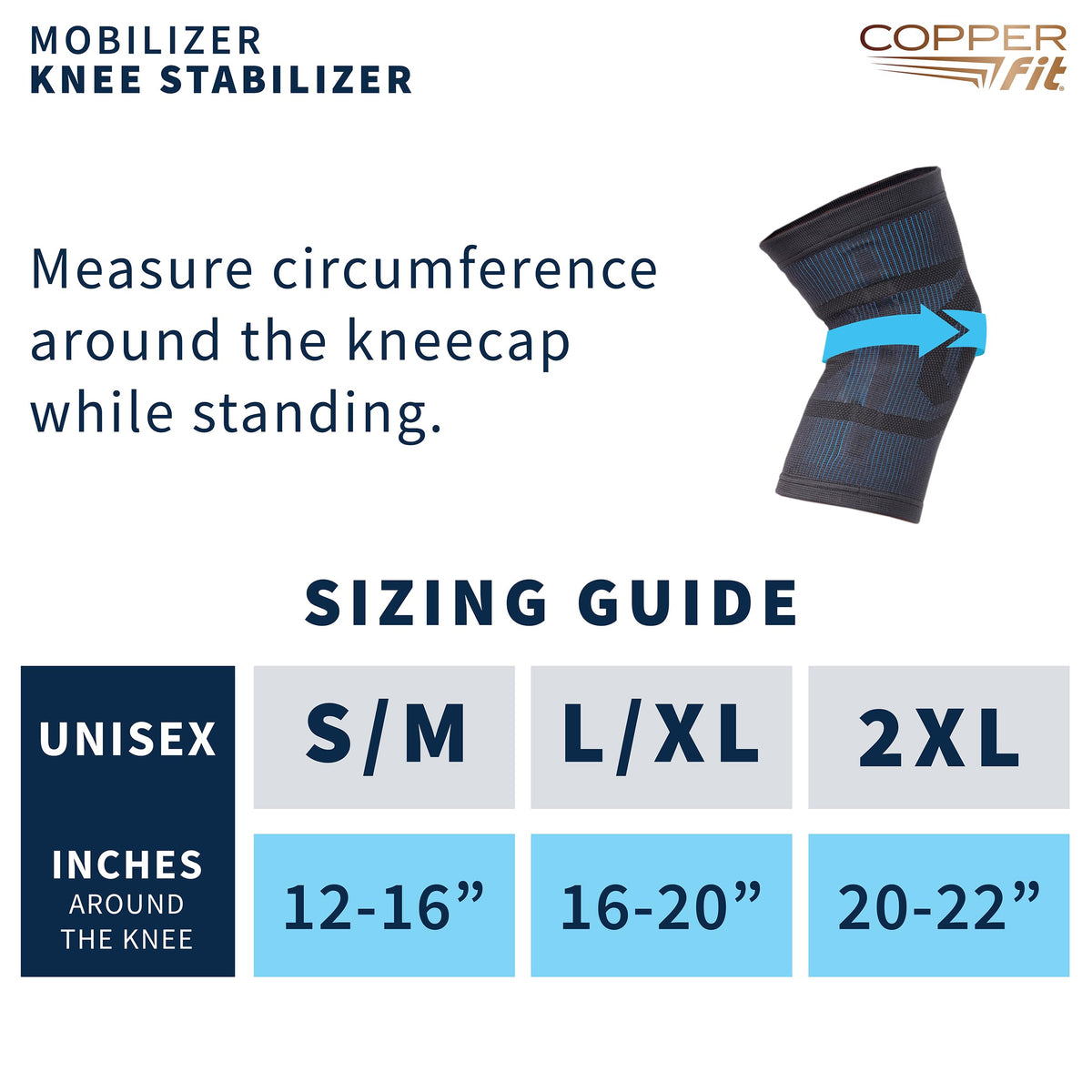 Copper Fit Mobilizer Knee Sleeve – ProSeries with Removable Side Stabilizers Knee Support for Advanced Recovery – Mobility, Knee Pain, Swelling, Inflammation, Circulation, Arthritis, Tendonitis (2XL)