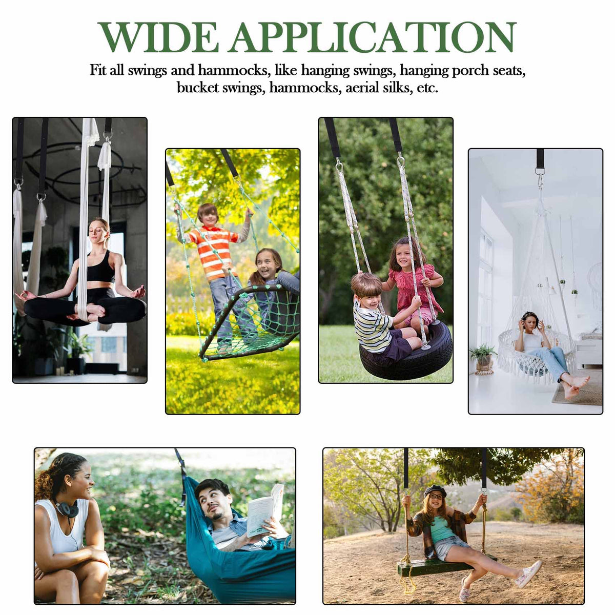 Werflyto Safe Tree Swing Hanging Straps Kit, 3FT/10FT/15FT/20FT, Heavy Duty Holds 5500LBS Extra Long Adjustable Tree Swing Straps, Easy & Fast Way to Hang Any Swing or Hammock(10 FT)
