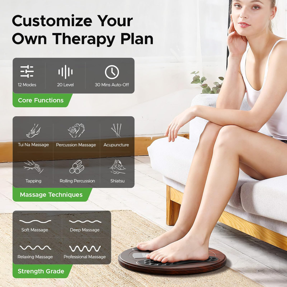 EMS Foot Massager with Infrared Therapy for Neuropathy & Pain Relief – Rechargeable Electric Muscle & Nerve Stimulator for Feet & Calves, Blood Circulation Booster, Plantar Fasciitis Relief