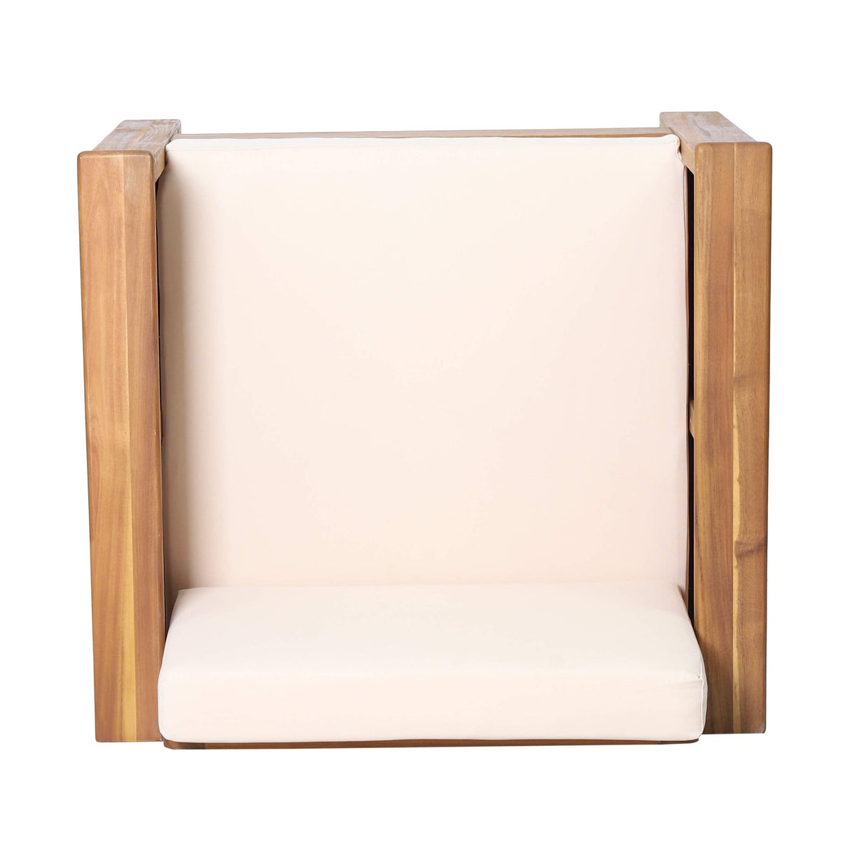 Christopher Knight Home Louver Club Chairs, Teak + Cream