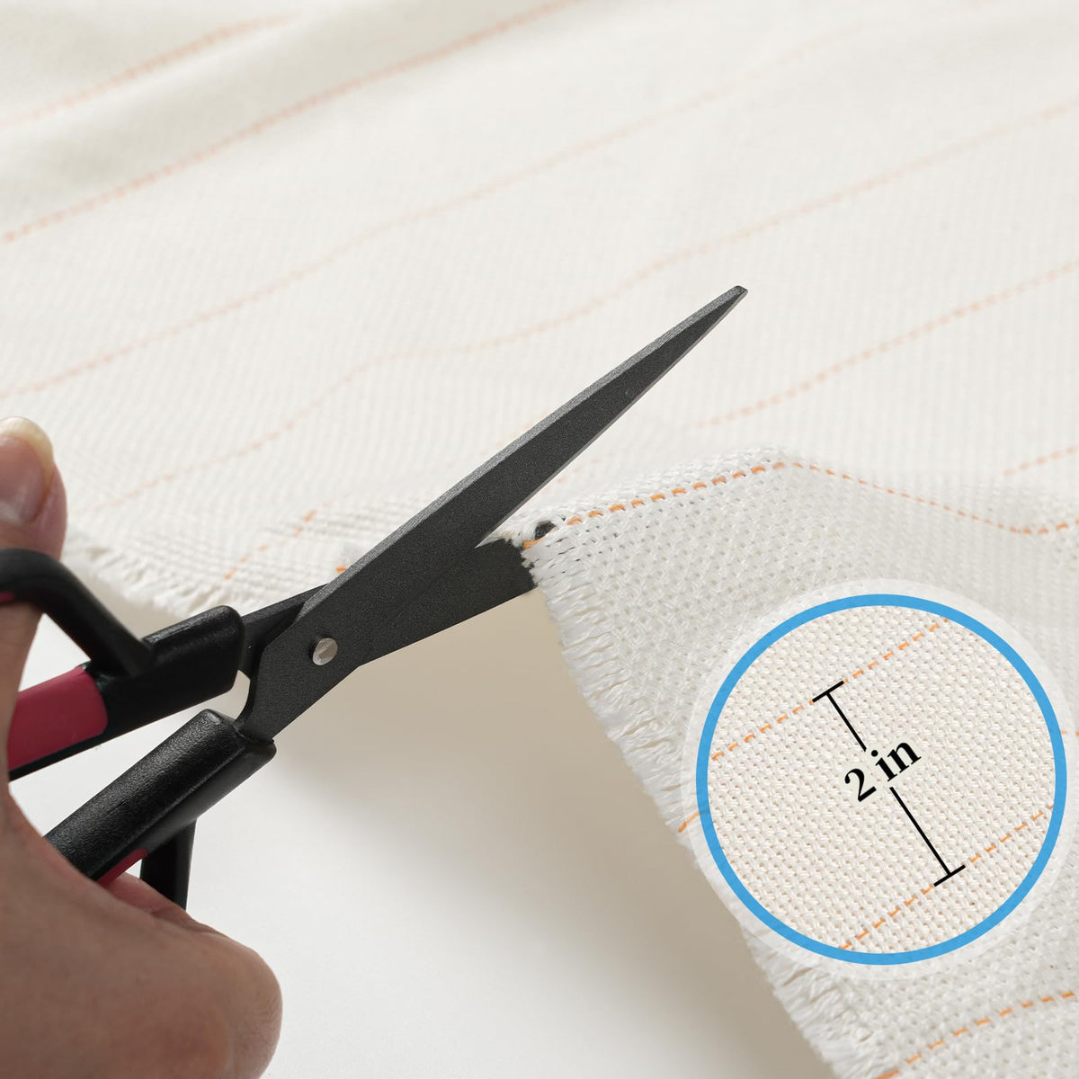 40"x200" Tufting Cloth with Marked Lines, Monks Cloth Large Overlocking Rug Tufting Fabric for Punch Needle, DIY Tuft Making
