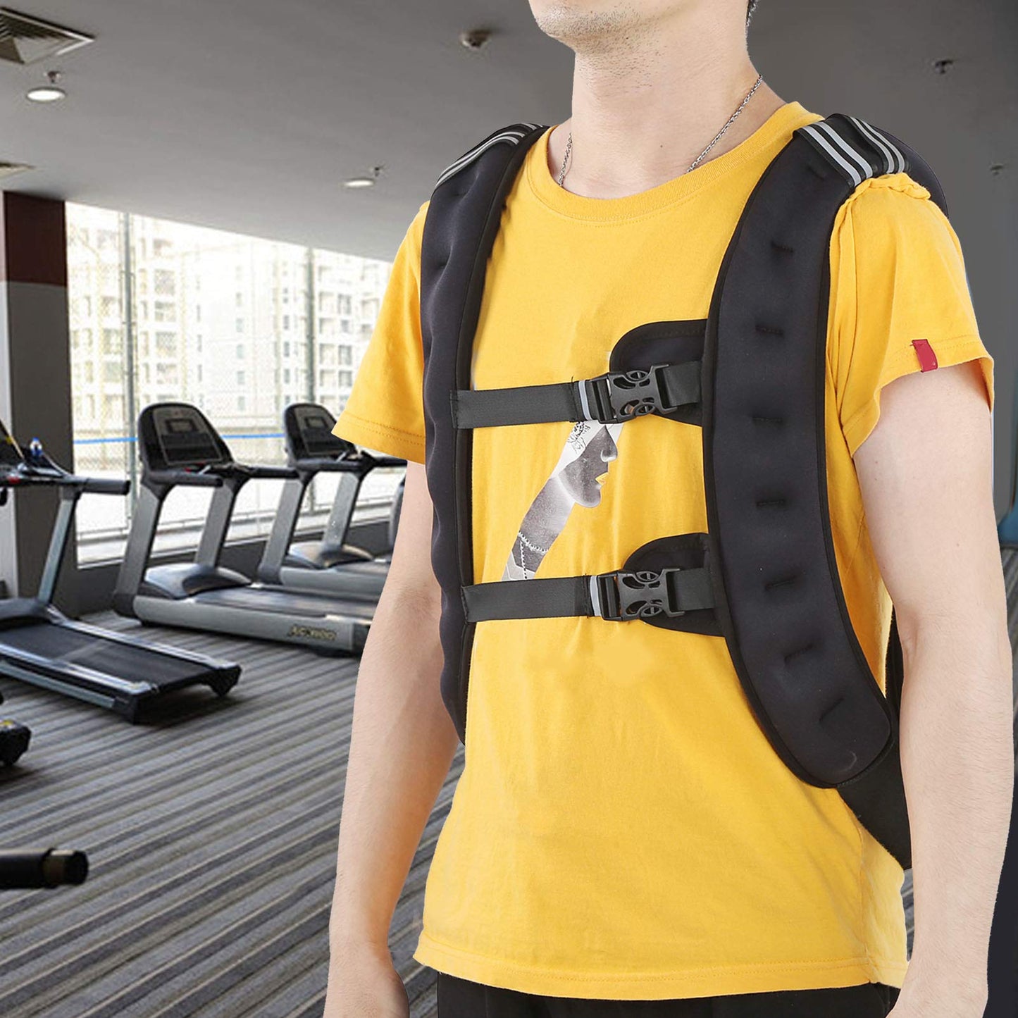 ZAICOLER 10kg Exercise Weighted Vest, Adjustable Buckle Widened Shoulder Straps Strength Training Jacket with Iron Granules for Workout Fitness Strength Training Running Walking