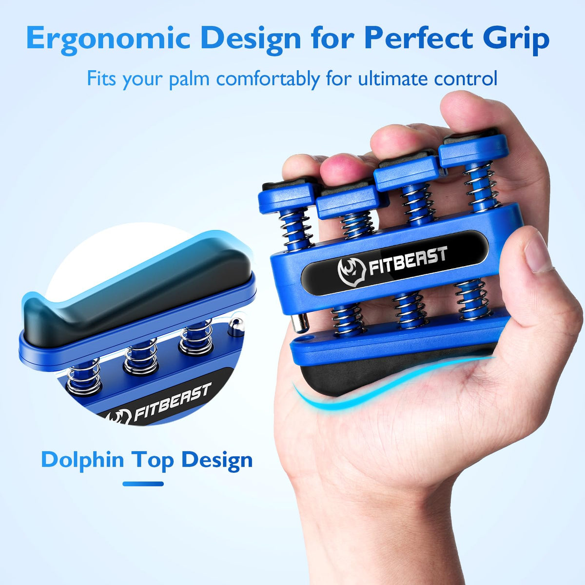 FitBeast Finger Strengthener, Finger Exerciser 2-Pack, Hand Exerciser for Improve Dexterity and Strength in Fingers, Hands, Forearms–Grip Strength Trainer for Musicians, Climbers (2 Piece Set)