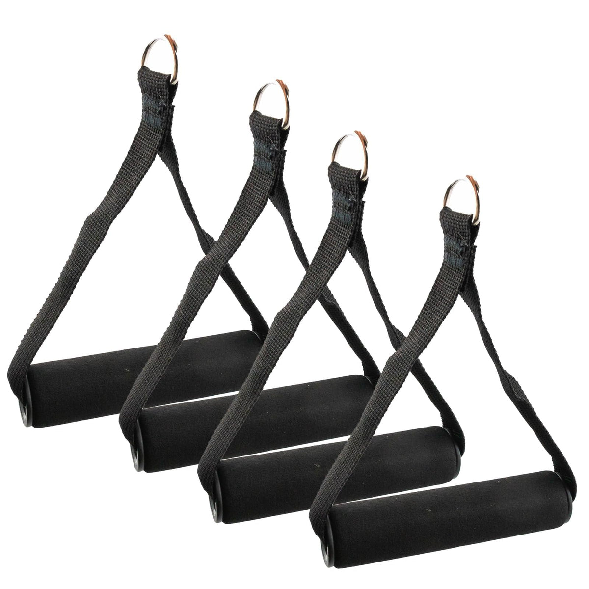 GUQIANLU Set of 4 Heavy-Duty Cable Machine Handles for Gym Equipment, Resistance Bands, and Strength Trainers - Includes 4 Carabiners for Home Exercise