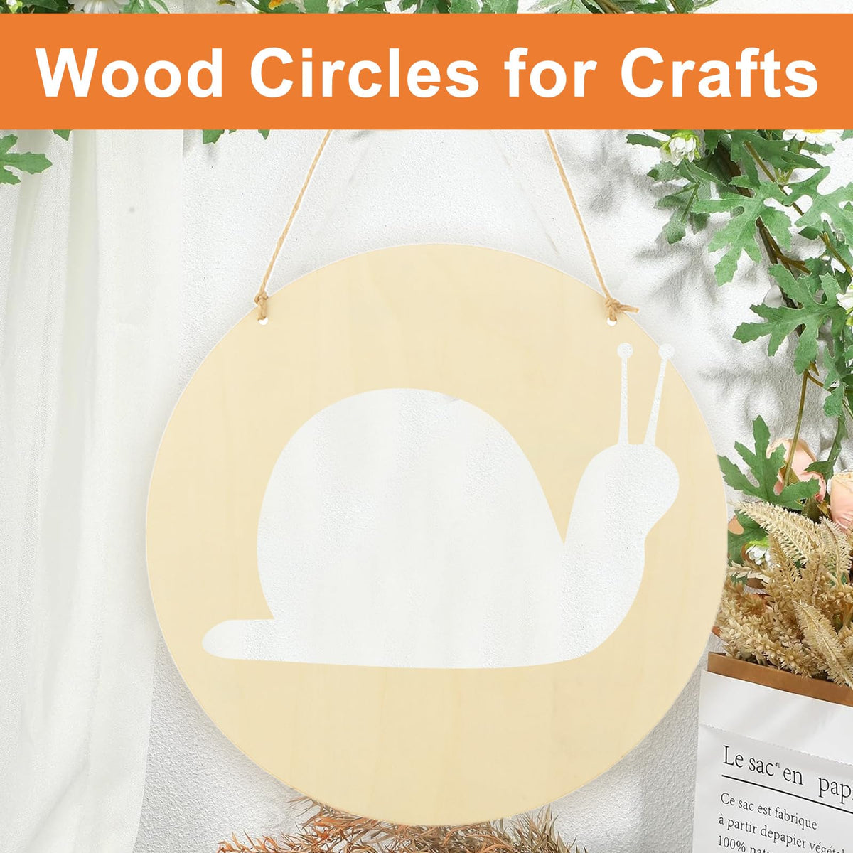 SHUESS 25PCS Wood Circles for Crafts 12 Inch Wood Rounds for Crafts, Unfinished Wooden Signs Wood Blanks Round Wooden Discs for DIY Christmas Home Decor Painting Door Hanger Design