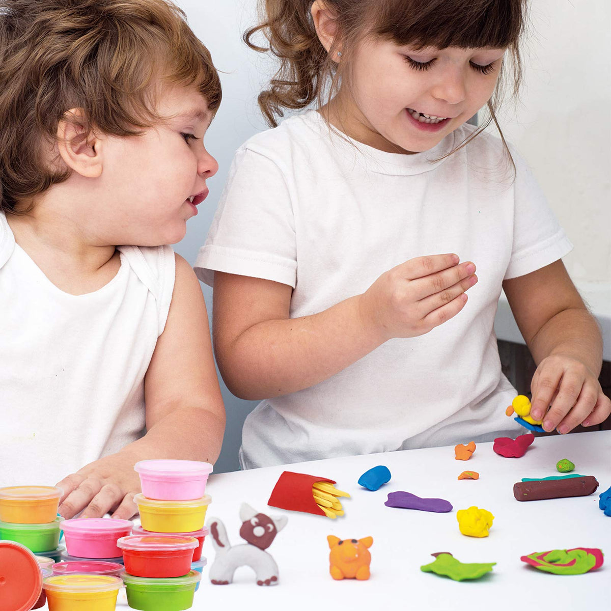 Cutedeer Air Dry Clay Kit, 36 Colors Modeling Clay for Kids, Soft Squishy Molding with Sculpting Tools and Tutorials, Arts Crafts Gift for Boys Girls