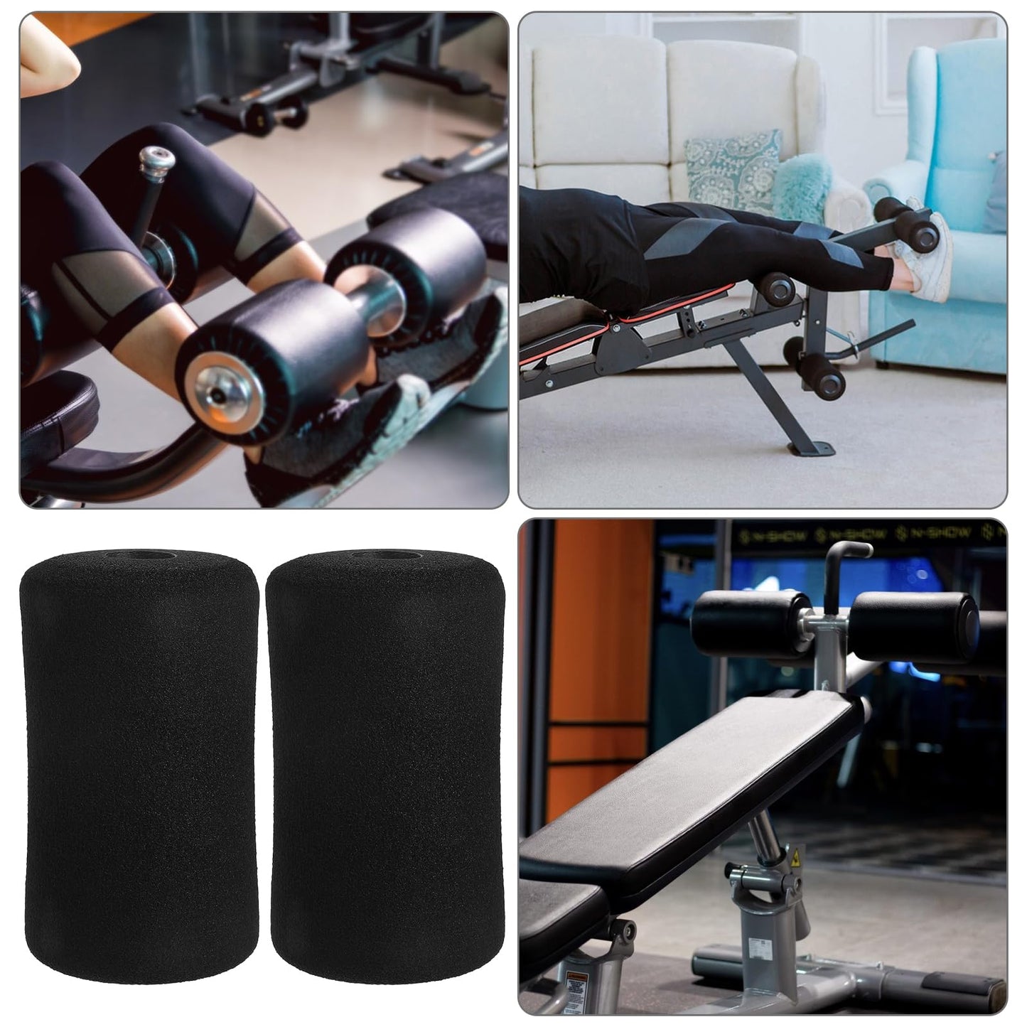 Mipcase 4Pcs Foam Roller Replacement Covers for Gym Exercise Equipment Pads Cushion Support Sleeves for Ab Training Leg Extension Home Workout