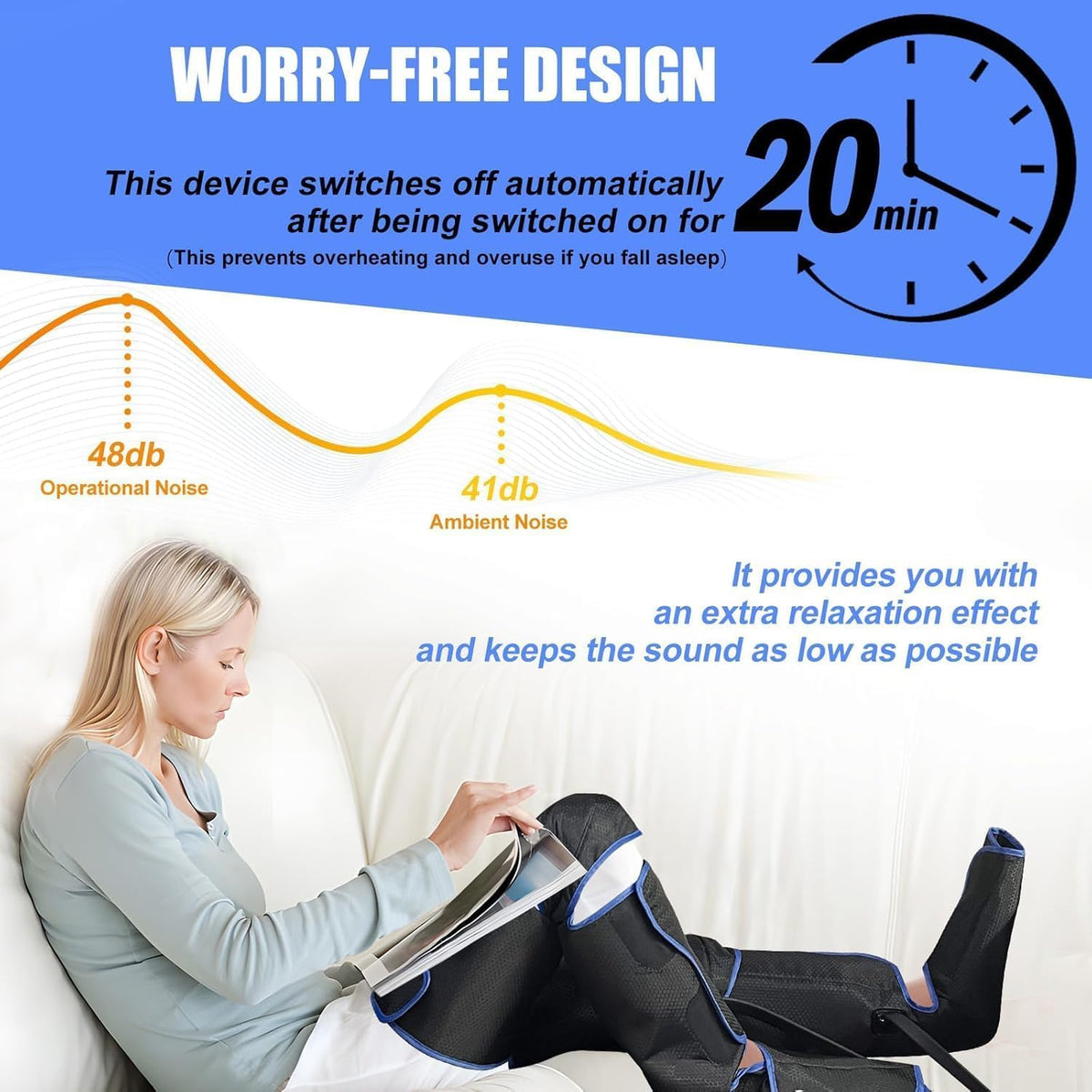 FinityPro FSA Air Compression Leg Massager for Circulation and Pain Relief, Full Leg Compression Boots with Adjustable Extension Straps for Foot Calf Thigh, 3 Modes & 20-Min Auto Shut-Off