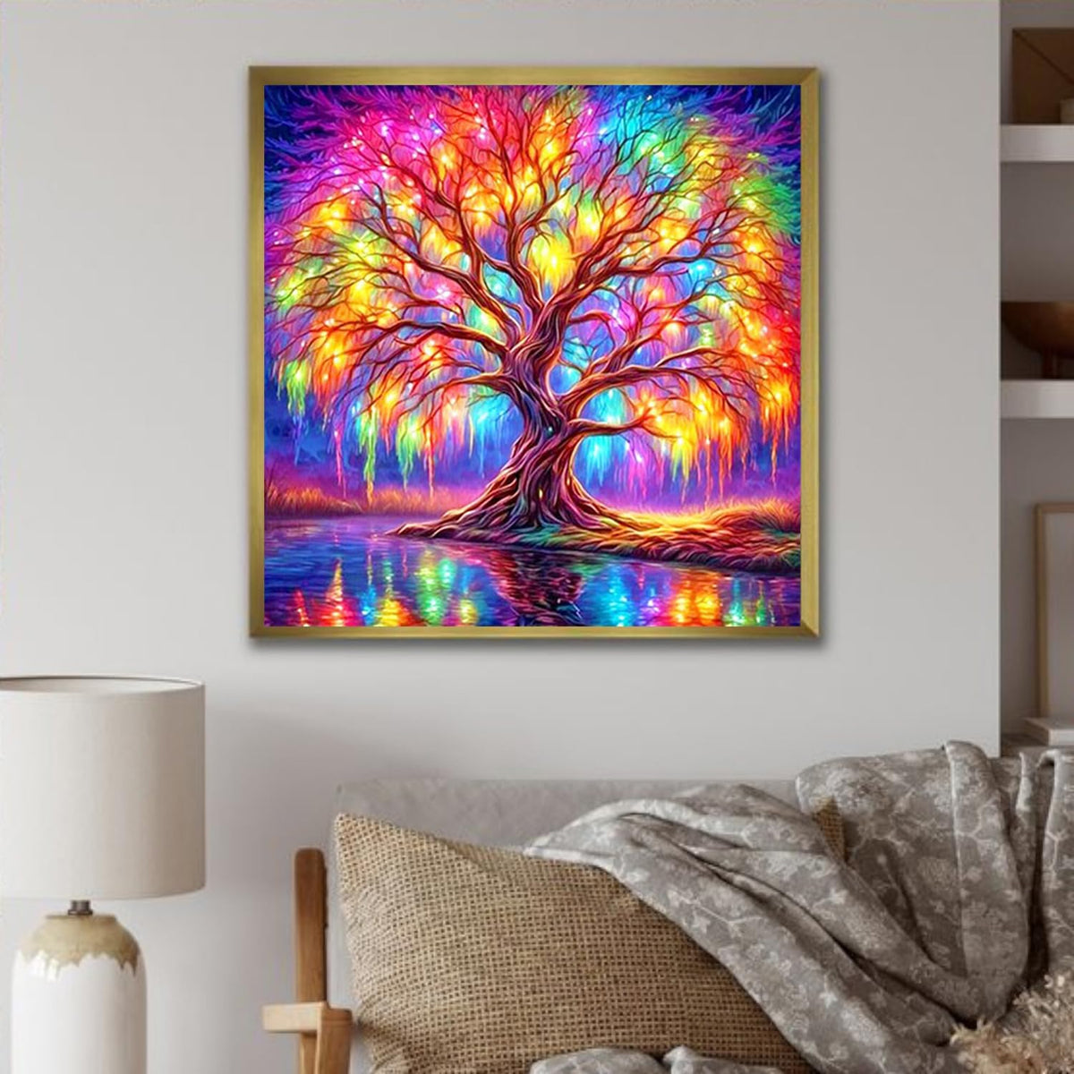 DIYCYCY Tree of Life Diamond Painting Kits for Adults,Full Drill Diamond Art Kits for Beginners,Round 5D DIY Diamond Dots Paintings, Diamonds Pictures Gem Art and Crafts Home Decor 13.78x13.78 inch