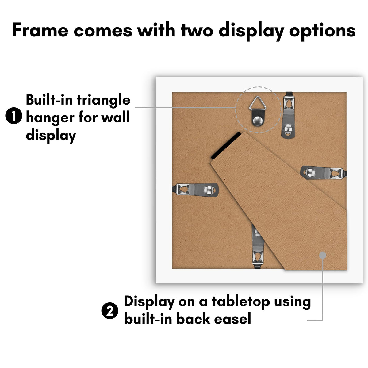 Americanflat 4x4 Picture Frame with Polished Plexiglass - Set of 5 - Galleria Collection - Square Frames for Tabletop and Wall Display - White