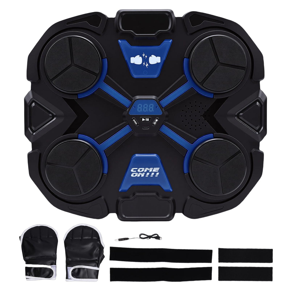 VELATEMOR Music Boxing Machine, Interactive Punching Trainer with Padded Cushion LED Counter, for Adults Kids Training Workout Stress Relief