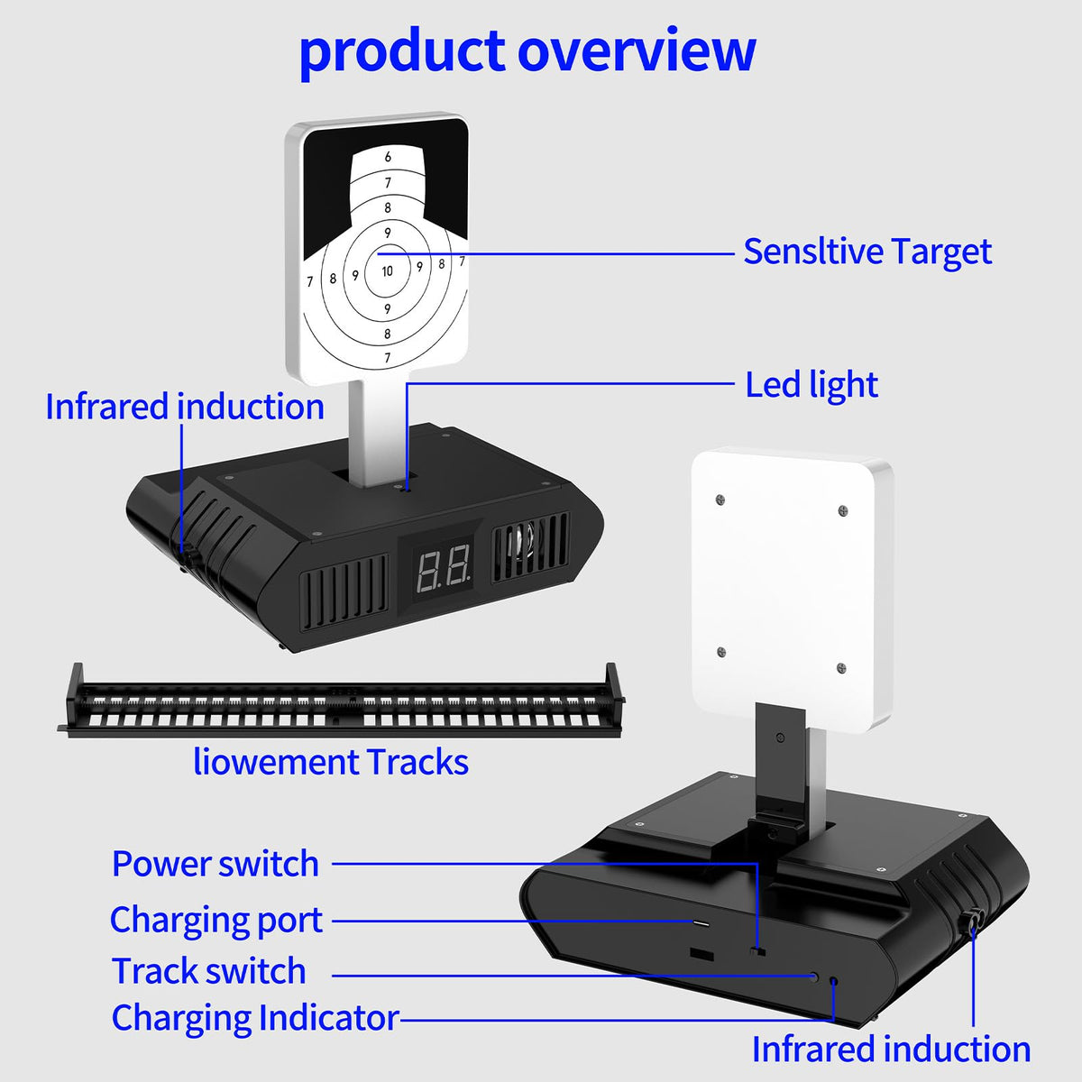 Tipfun Portable Laser Trainer Target with Moving Track