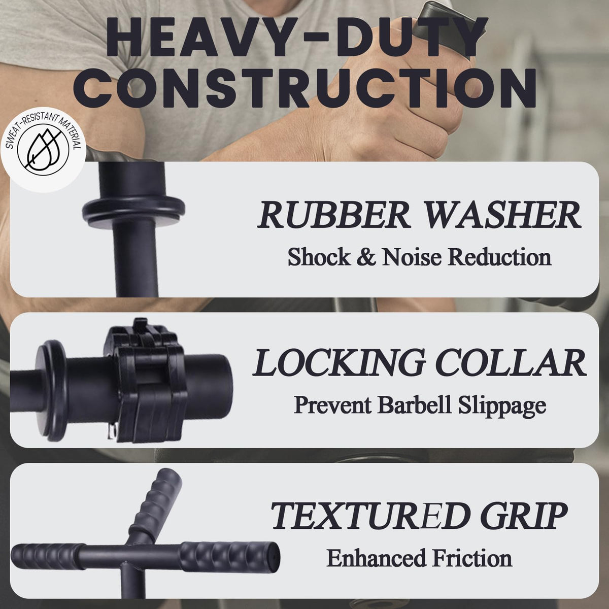 The Strong Arm Forearm & Wrist Strengthener – Adjustable Alloy Steel Grip Trainer with 3 Anti-Slip Finger Sleeves & Clamp, Wrist Roller Bar for Flexion, Extension & Grip Workout