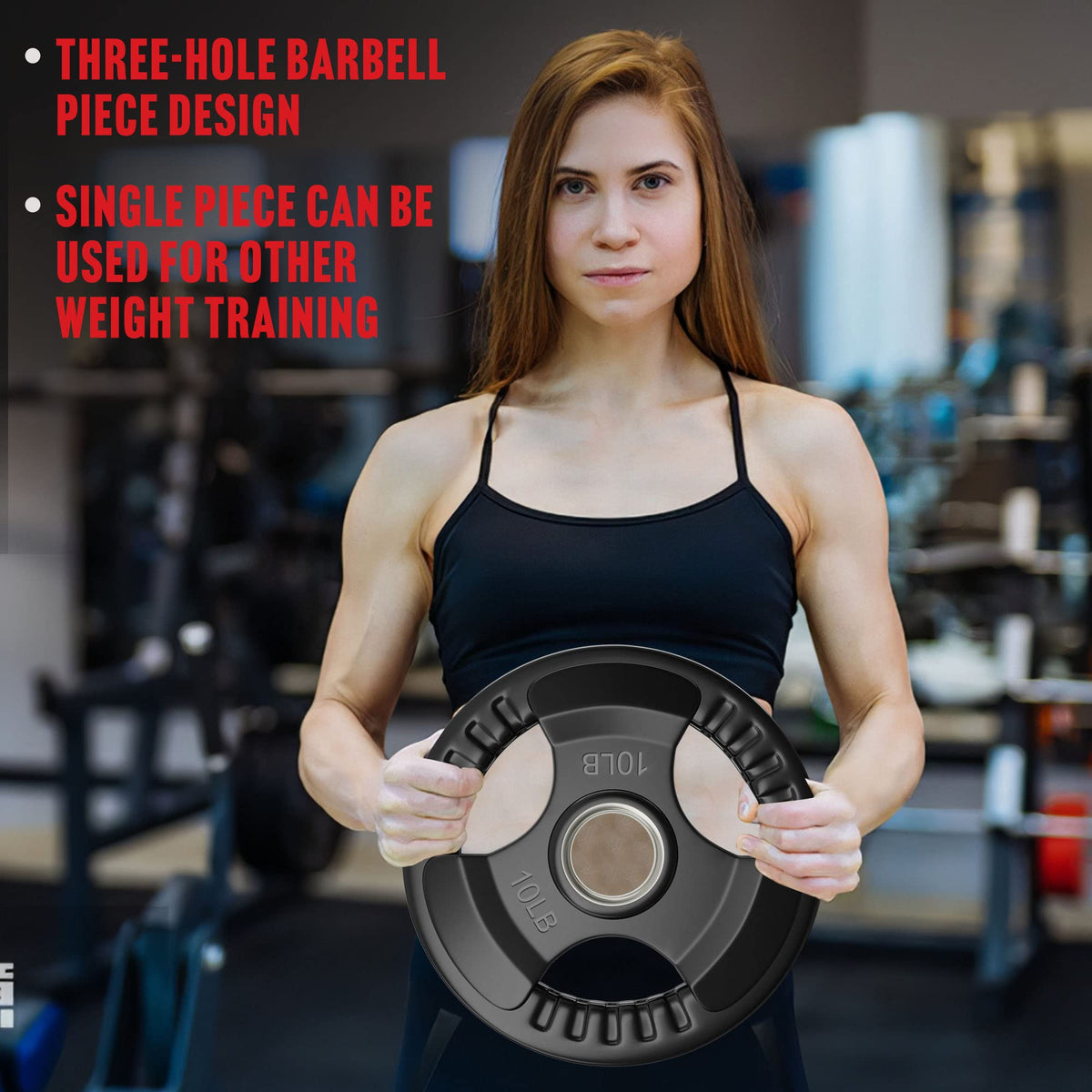 Elevens Grip Plates for Strength Training, 2-Inch/10LB Iron Weight Plates for Weightlifting and Crossfit in Home & Gym (Black-10LB), (A167)