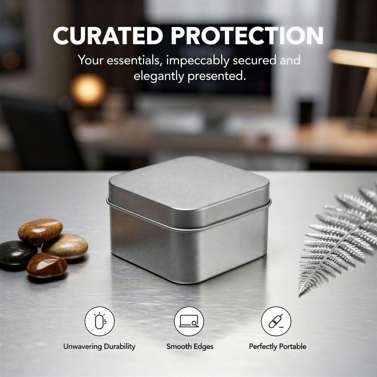 TIMCORR 24Pcs Small Metal Tin Boxes with Lids,3.4 x 3.4 x 1.8 in Square Metal Box Storage Containers,Empty Gold Tin Boxes for Candy, Tea, Gift,Party Favors,DIY Crafts(Silvery)