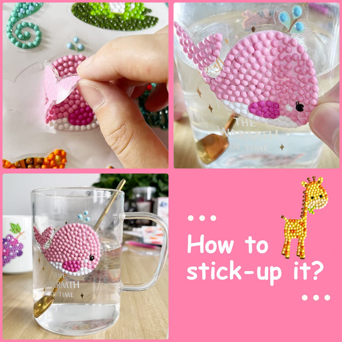 sinceroduct 80pcs Diamond Stickers for Kids - 5D DIY Gem Art Kits, Safe and Colorful Crafts for Girls, Boys, and Beginners