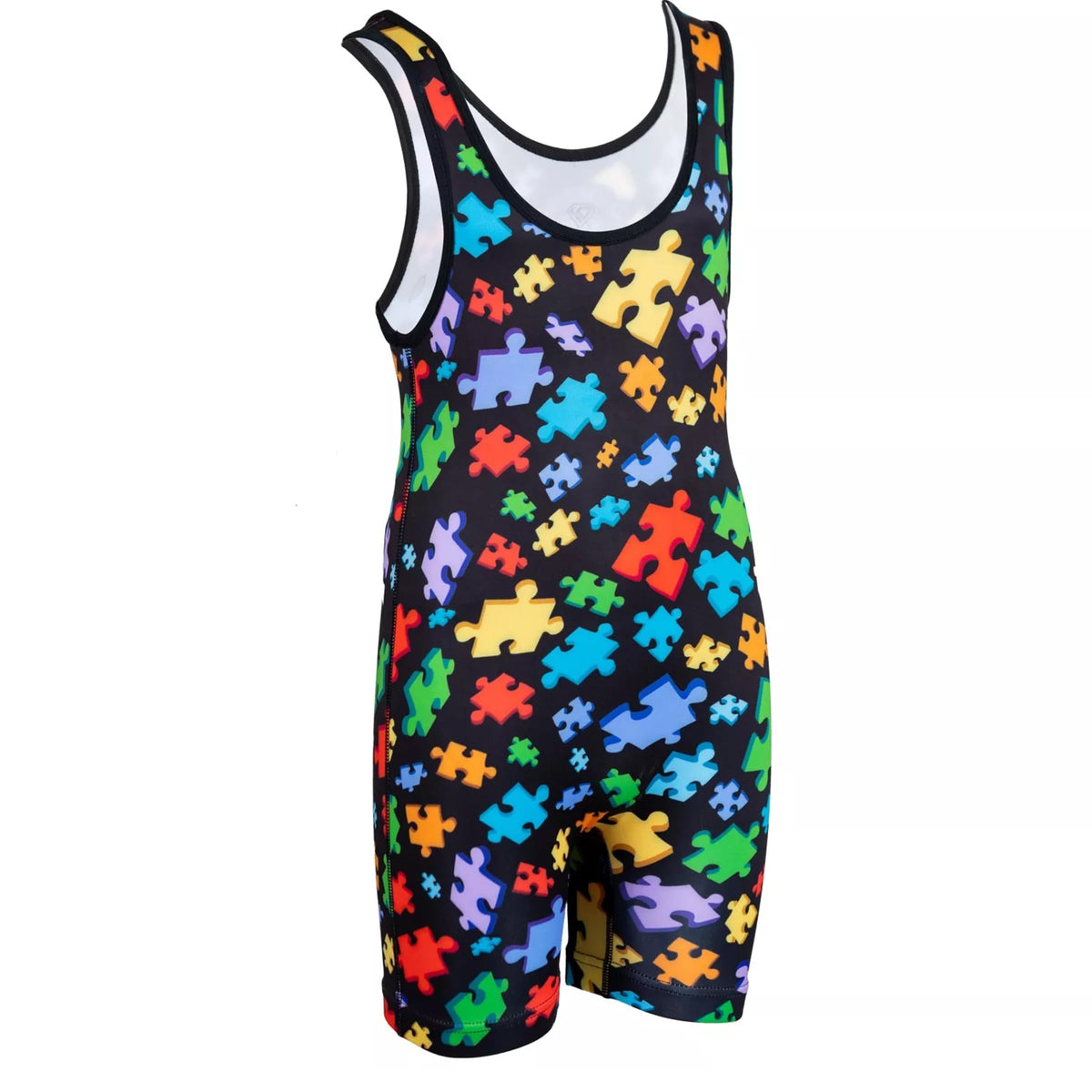 KO Sports Gear Unisex Wrestling Singlet for Youth Wrestlers - Wrestling Singlet for Boys & Girls - Bold Durable Uniform, Stretchy Breathable Material - Autism Awareness, Youth XX-Small