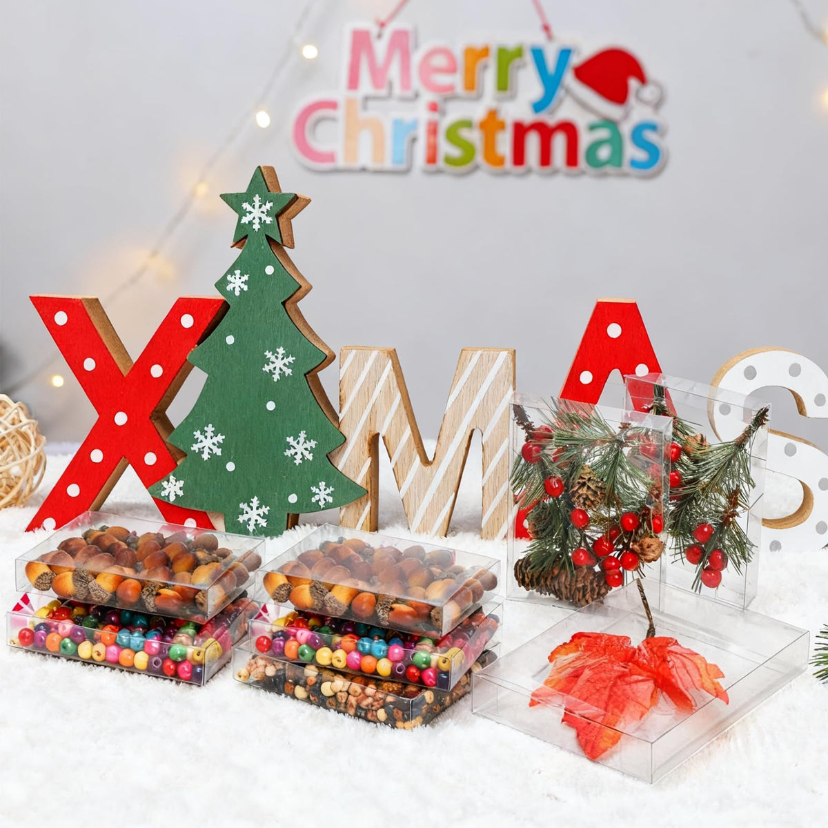 WOPPLXY 70 Pcs Clear Favor Boxes, 7.3 x 5.3 x 2 Inch Clear Gift Boxes, Rectangle PVC Transparent Gift Box for Packaging Dessert, Candy, Wedding, Halloween, Christmas, Valentine's Gift