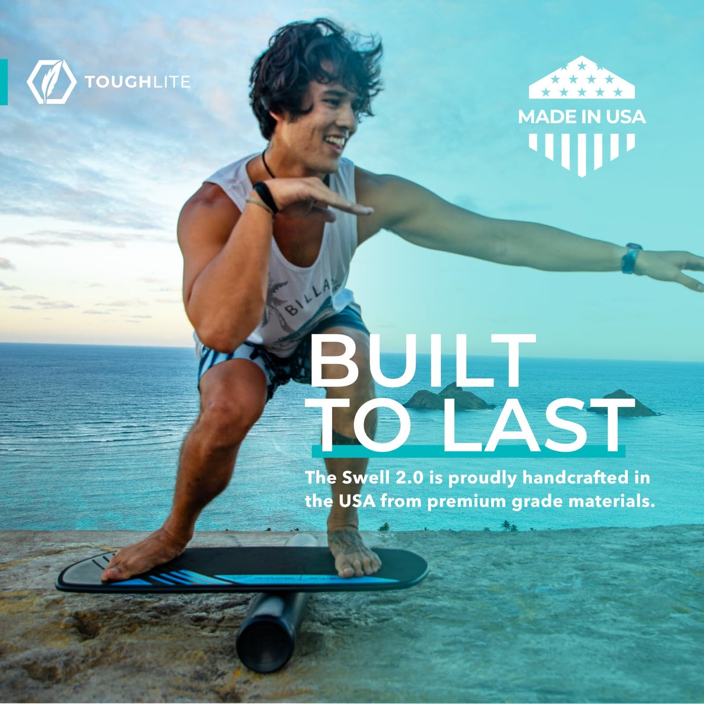 Revbalance Swell 2.0 - Surf & Paddle Balance Board Trainer (Reef - Teal)