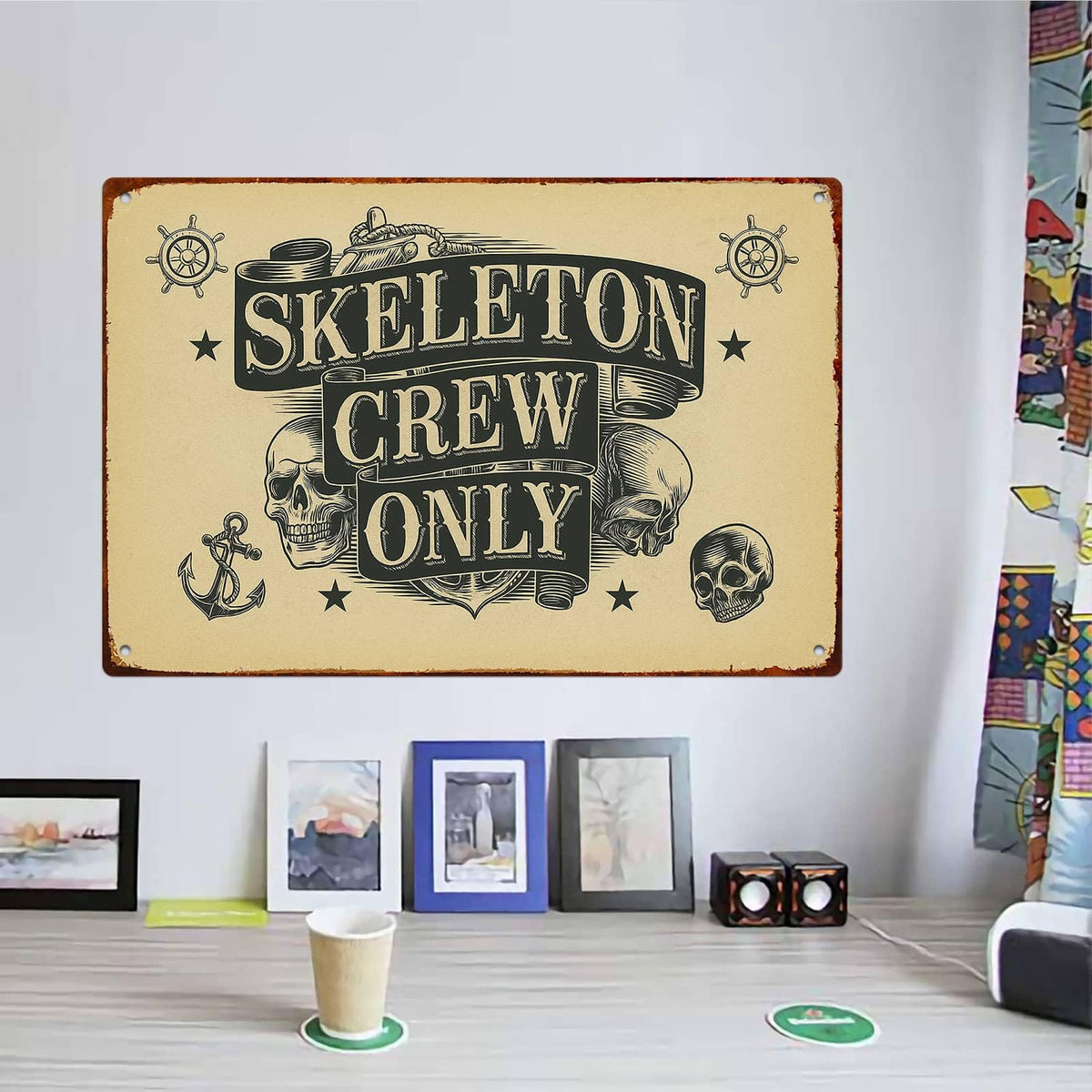 Skeleton Crew Only Metal Sign Posters Decor The Space You Can Think Of Living Room Bedroom Kitchen Bathroom Garden Farm Funny 8 * 12 Inch Wall Decor