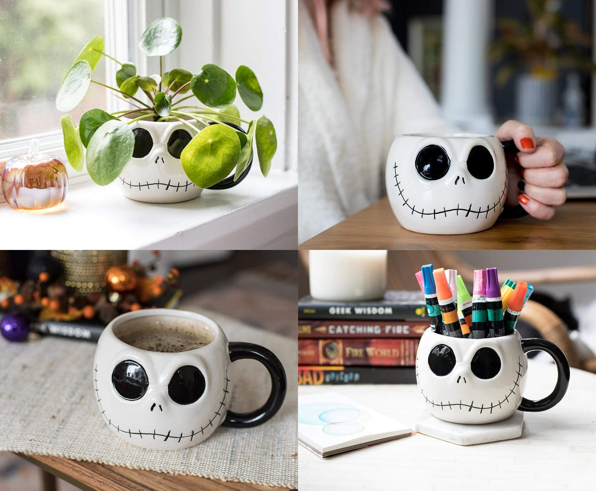 Nightmare Before Christmas The Jack Skellington 20-Ounce Coffee Mug | Oversized Ceramic Mug, Coffee Cup | Sculpted Coffee Mug | Drinkware For Coffee, Tea, Hot And Cold Beverages