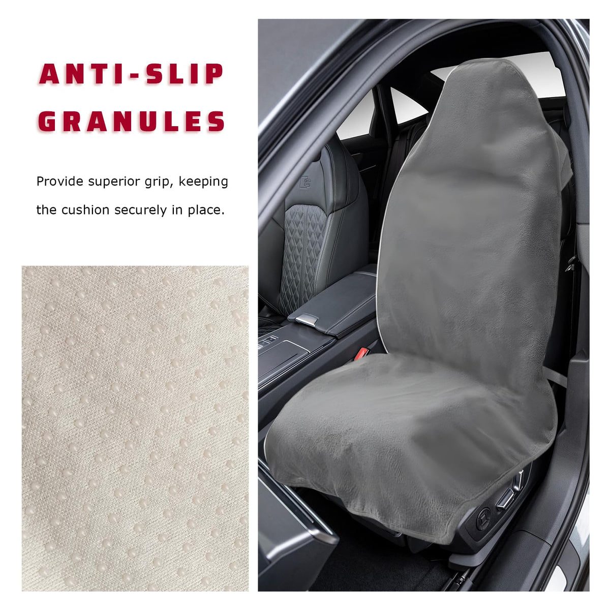 PKOLSFE Car Towel Seat Cover, Waterproof Front Seat Protective Cover for Post Gym Workout Running Swimming, Non-Slip Sweatproof Front Bucket Seats Cover Towel for Cars SUVs Trucks (Gray)