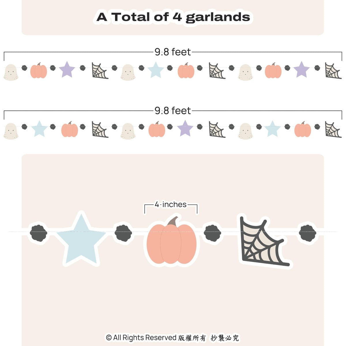 Cheerland Pastel Halloween Garland Cute Halloween Decorations Pastel Spooky Party Pumpkin Flag Spiderweb Ghost Banner Spooky One Boo Birthday Party Supplies Baby Shower Classroom Home Hanging Decor