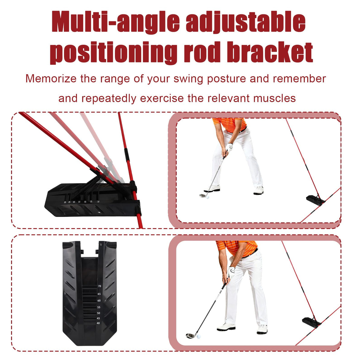 Pro Golf Alignment Sticks Holder, Golf Swing Plane & Path Training Aid Posture Alignment Trainer Equipment for Beginners Enthusiasts & Golfers Practice of All Ages