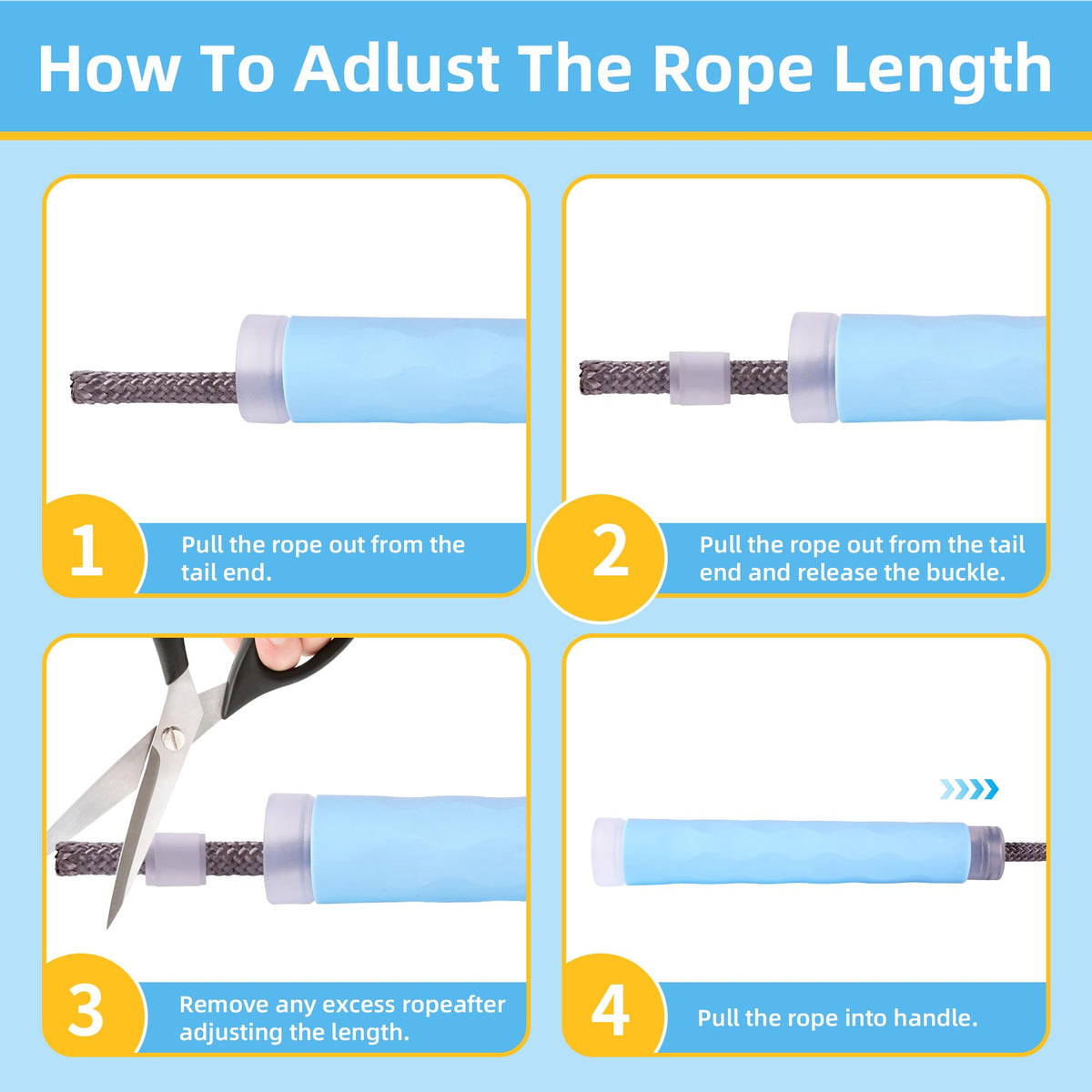 YUEDONG 8mm Thick Long Group Jump Rope 7 Meters Adjustable - Heavy Duty Nylon-Cotton Blend Collective Skipping Rope with 360° Ball Bearings, Wave Texture Full Silicone Anti-Slip Ergonomic Handles for School Team Activities Group Fitness (1, BLUE, 7M)