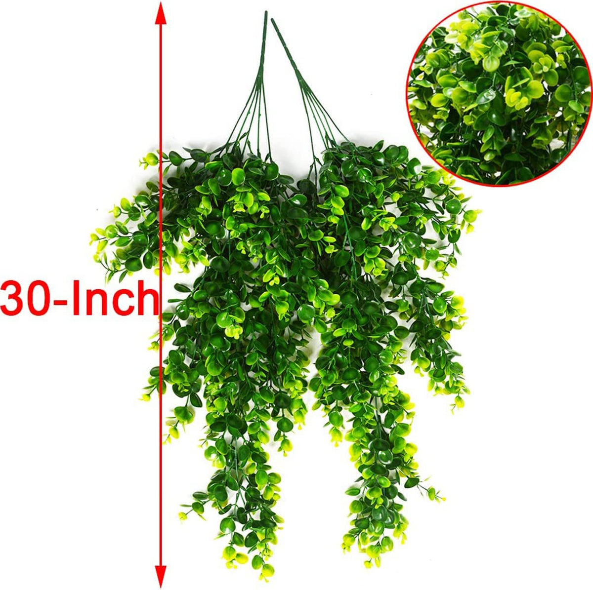 Toprooms Hanging Fake Plants,4 Pcs Faux Eucalyptus Leaf Greenery Vine Plant Faux Plants Fake Ivy Room Decor Home Garden Wedding Party Indoor Outdoor Decorations (Vine)