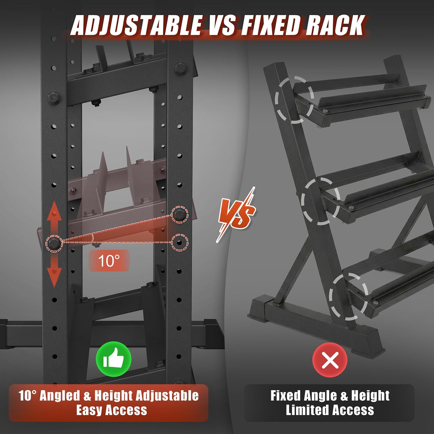 3-Tier Dumbbell Rack, 1100LB Capacity Adjustable Weight Rack for Home Gym, Heavy-Duty Weight Stand for Dumbbells Kettlebells & Weight Plates(Rack Only)