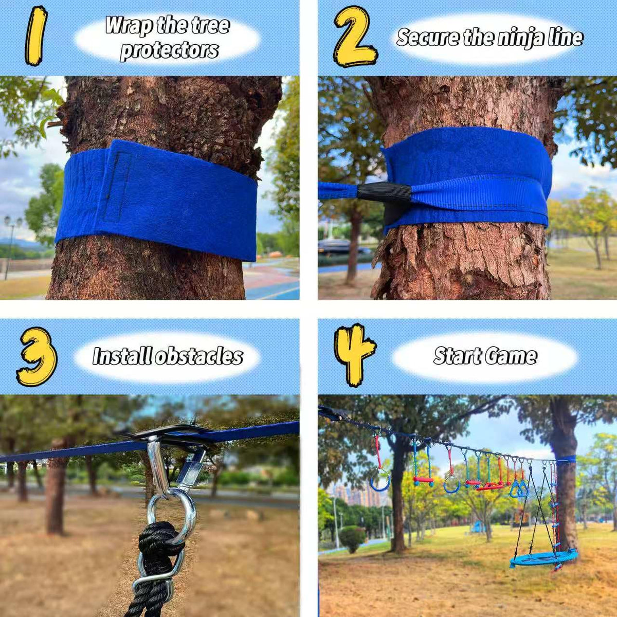 Wavmor 65 FT Ninja Warrior Obstacle Course Swing Set for Kids with 12 Obstacles,Outdoor Playset with Monkey Bars for Backyard