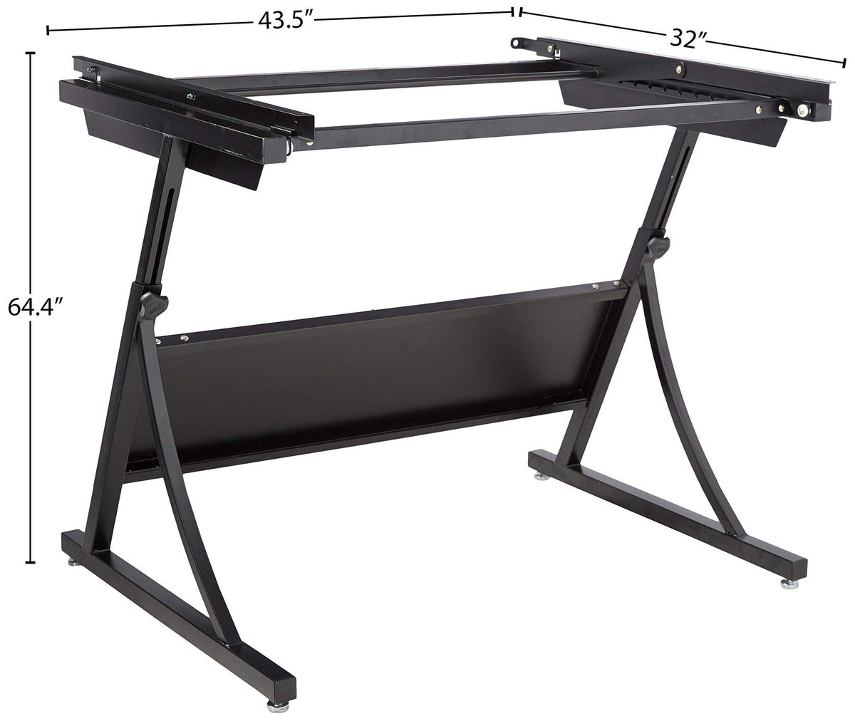 Safco 3957 PlanMaster Height-Adjustable Drafting Table for use with 3948, 3951 Table Top (Sold Separately), Black