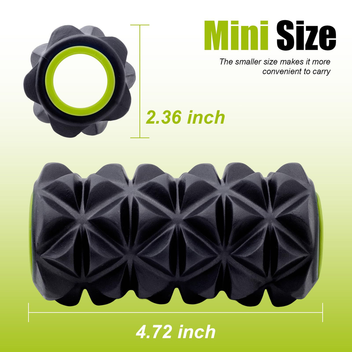 Back Roller Wheel - 5 Pack Yoga Foam Roller for Physical Therapy & Back Stretcher, Deep Tissue Massage for Pain Relief & Stretching | Green.