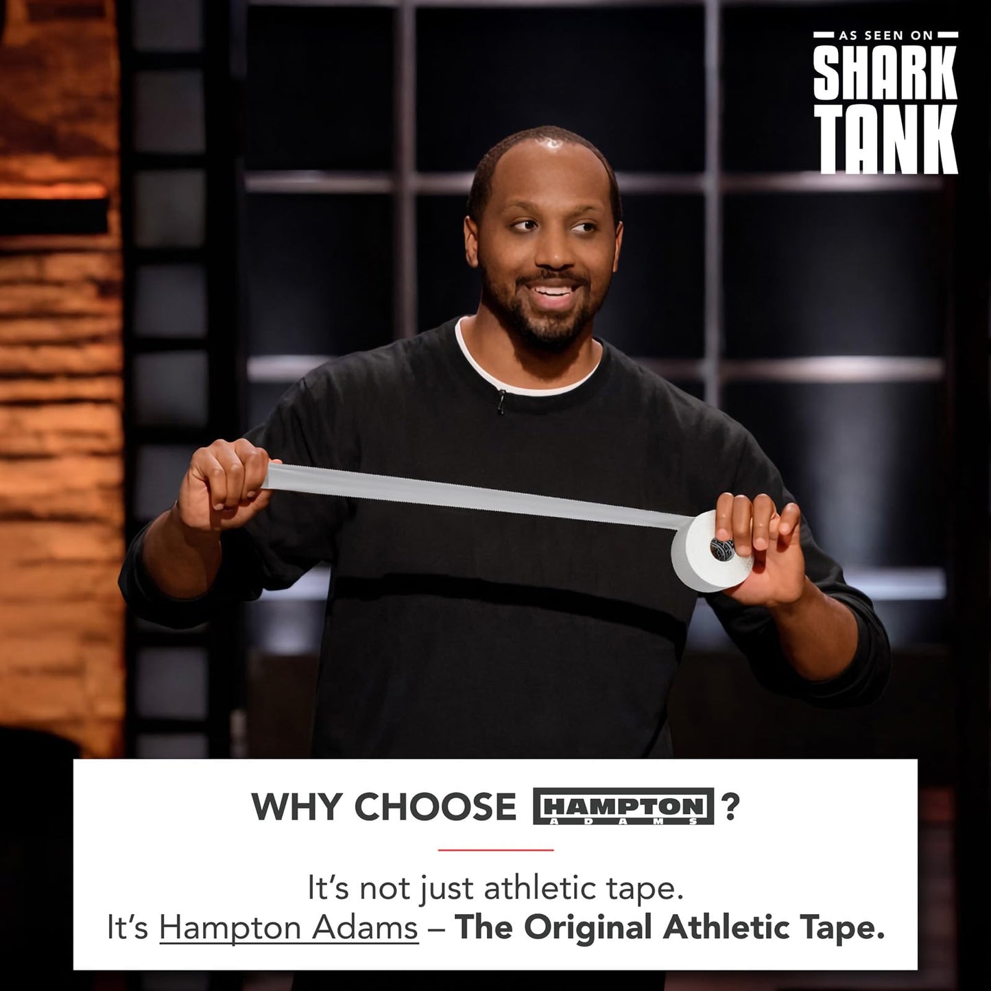Hampton Adams | As Seen on Shark Tank | Original Athletic Sports Tape (3-Pack) | 45ft Rolls | Very Strong Easy Tear NO Sticky Residue | Best Tape for Athlete & Trainers | Fingers Ankles (White)