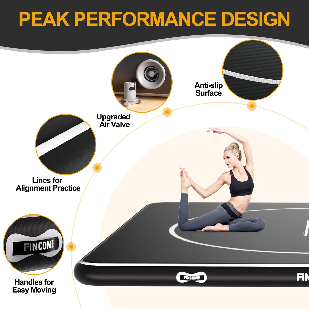 FINCOME Inflatable Wrestling Mat 16ft/13ft/10ft, 4" Thick Foldable Jiu Jitsu Mats Wrestling Mats for Home Outdoor Indoor, Waterproof PVC Mat for Gymnastics, BJJ, MMA, Grappling, Judo, Boxing