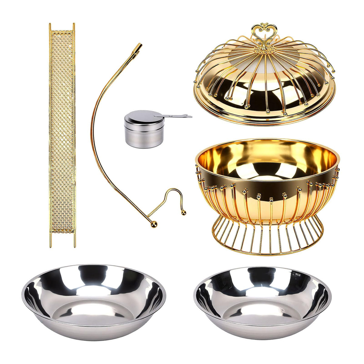 Ymiko 8L Stainless Steel Chafing Dish Hanging Lid Buffet Warmer with 5-Ply for Weddings Banquets Catering Events