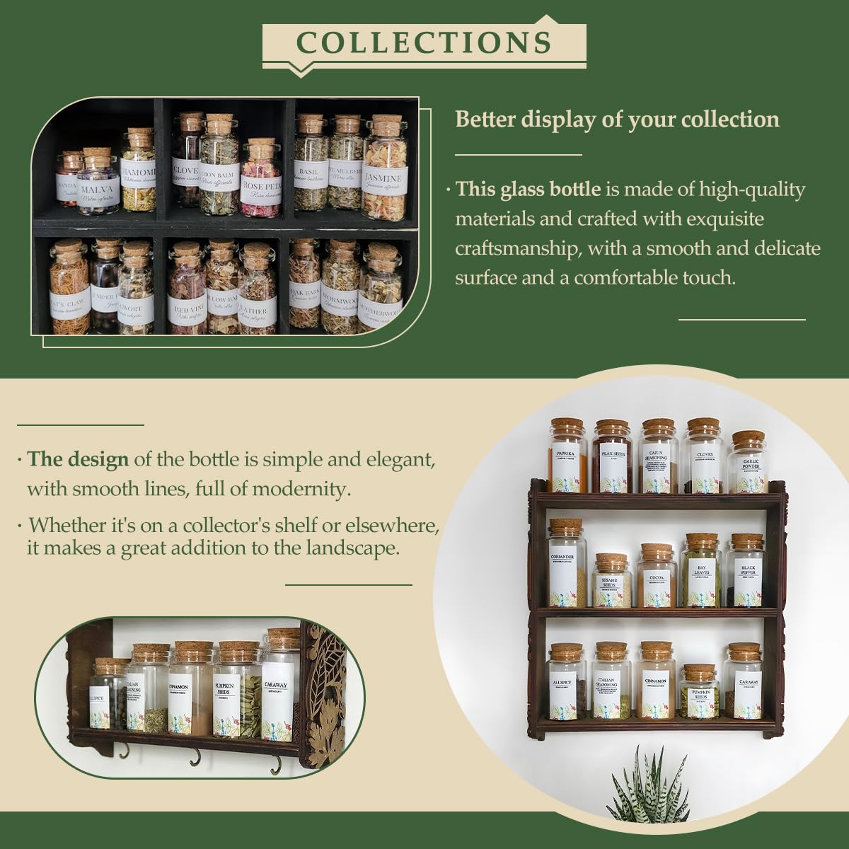 16-Pack 0.67 oz (20 ml) Glass Bottles with Cork Stoppers – for Spell Bottles, Spice Jars, DIY Party Favors, Travel Memories & Plant Propagation – Empty Recyclable Containers for Crafts, Kitchen,Décor