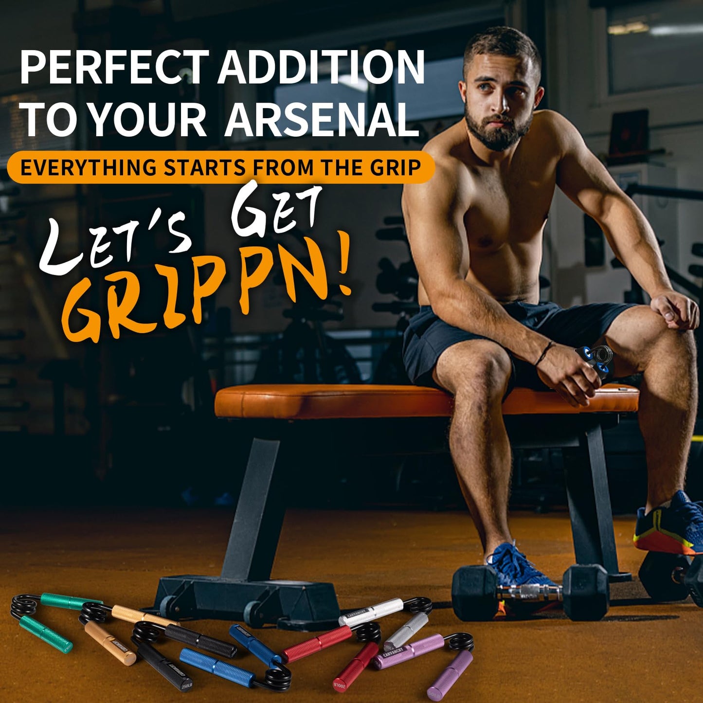 Grip Strength Trainer Set, 100-200LB(3 Pack), Wrist Forearm Strengthener, Metal No Slip, Hand Grip Gripper Strengthener for Strength Training and Exercise, Hand Workout Squeezer Grip Strength
