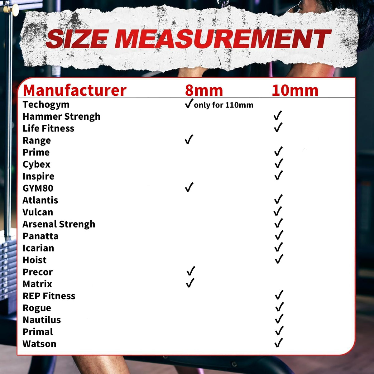 AHTAPFON Weight Stack Pin with 1 x Spring Collar,Weight Extender Pin,Fits Add 2" Weight Plates for Cable Machine,Fitness Equipment for Home Gym (8×110mm-150mm-Rod)