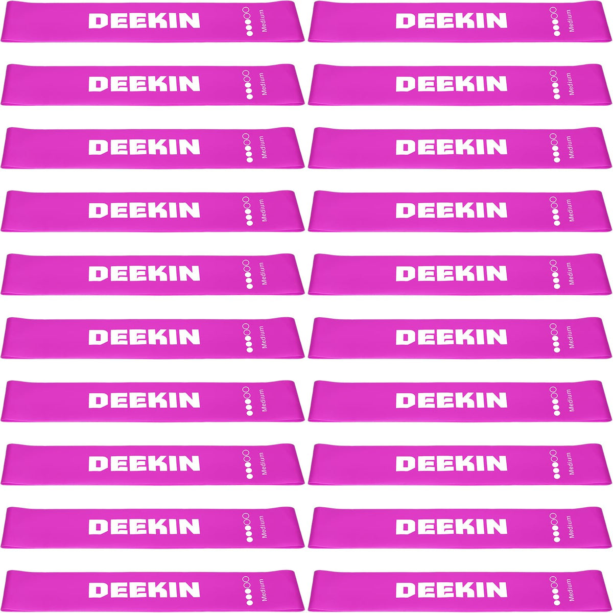 Deekin 20 Pcs Resistance Bands Resistance Loop Exercise Bands Exercise Equipment Elastic Drag Ring for Women and Men Home Fitness, Gym, Yoga(35-40 Lbs,Rose Pink)