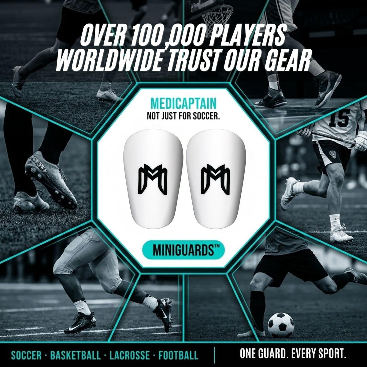 MediCaptain MiniGuards - Mini Shin Guards for Soccer Players - Tiny Shin Pads for Men, Women, Teens - Miniature Shin Guards 3.9 x 2.4 inch - Perfect for High Level Soccer Athletes (White)